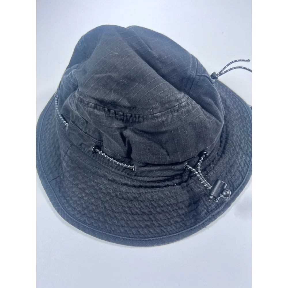 Adidas Bucket Hat Unisex OSFM Black Ripstop Boonie Stash Pocket Bungee Strap